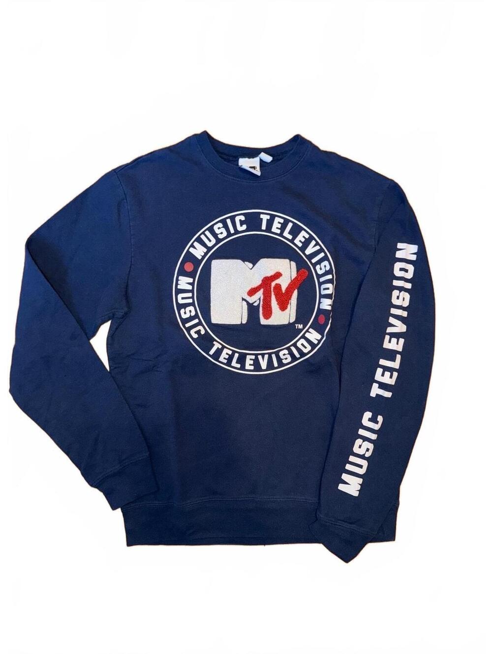 MTV Music Television Navy Blue Crewneck Sweatshirt Large